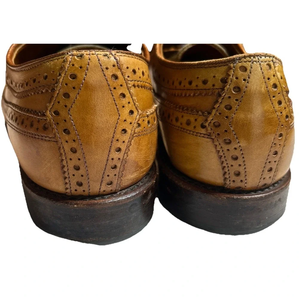 Polo Ralph Lauren Sanderson Tan Leather‎ Wingtip Dress Shoes Sz 9D Retail: $525